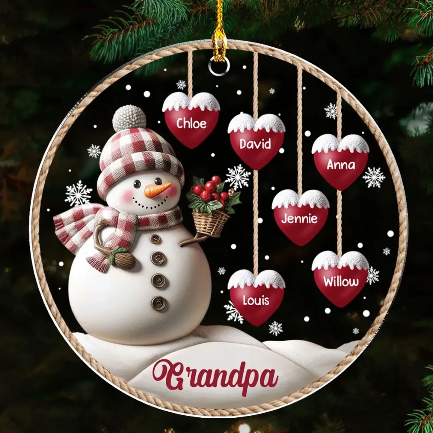 Happy Christmas Snowman Grandma Version 2 - Personalized Custom 3D Inf