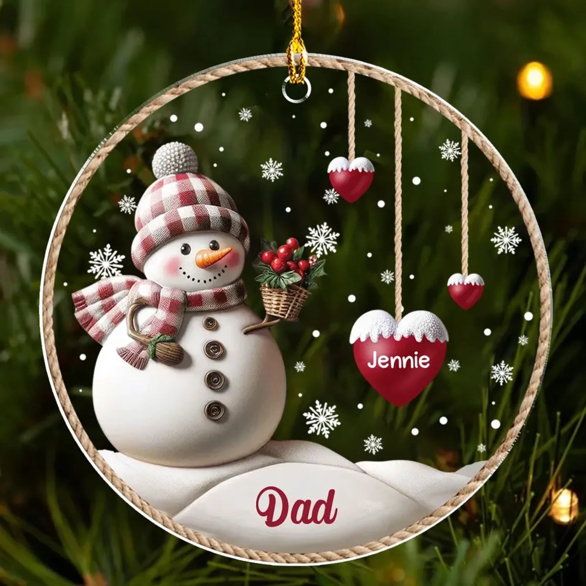 Happy Christmas Snowman Grandma Version 2 - Personalized Custom 3D Inf