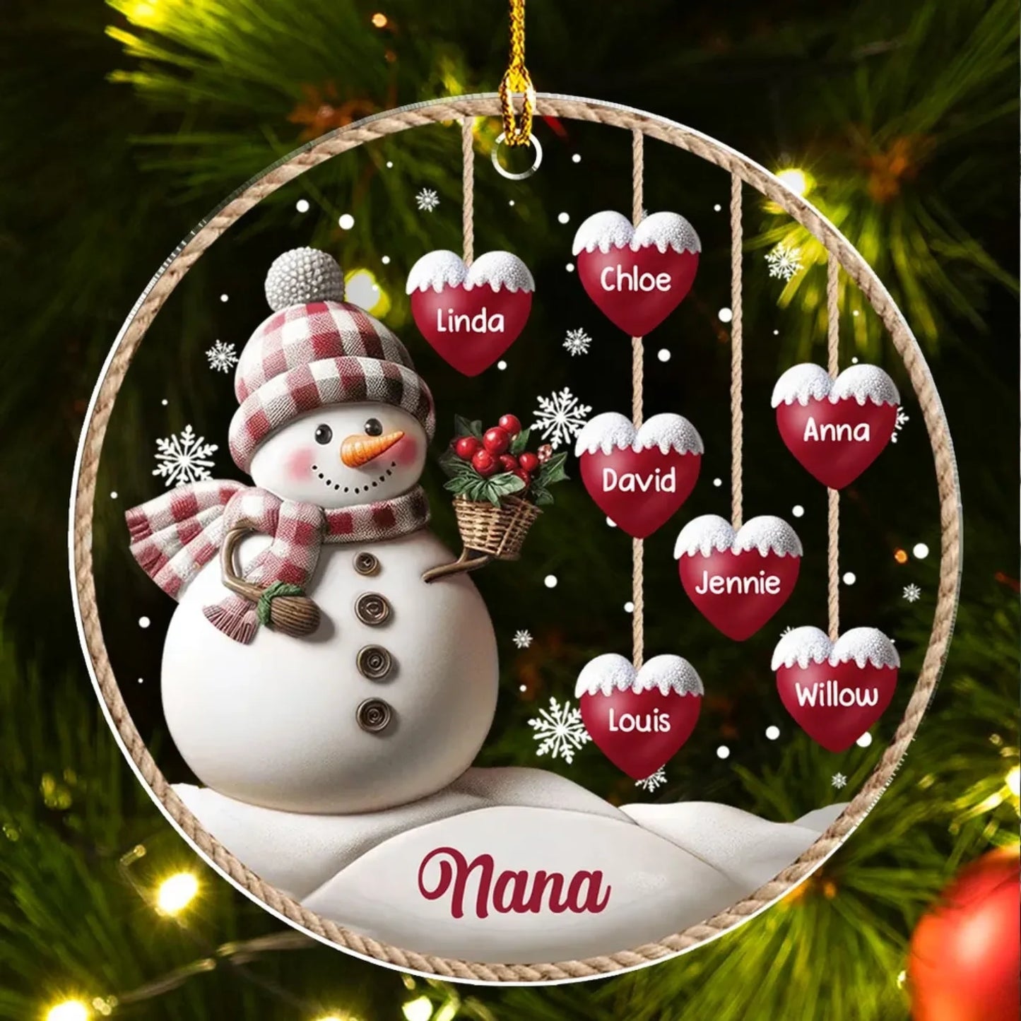 Happy Christmas Snowman Grandma Version 2 - Personalized Custom 3D Inf