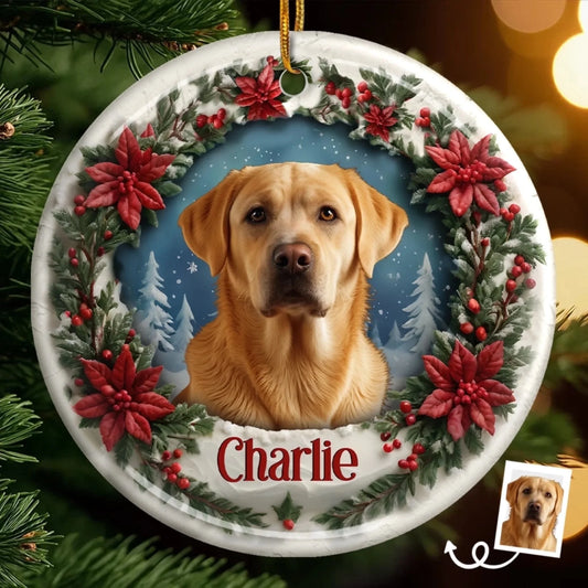 Custom Photo Ceramic Ornament - Personalized Pet Memorial Sympathy Gif